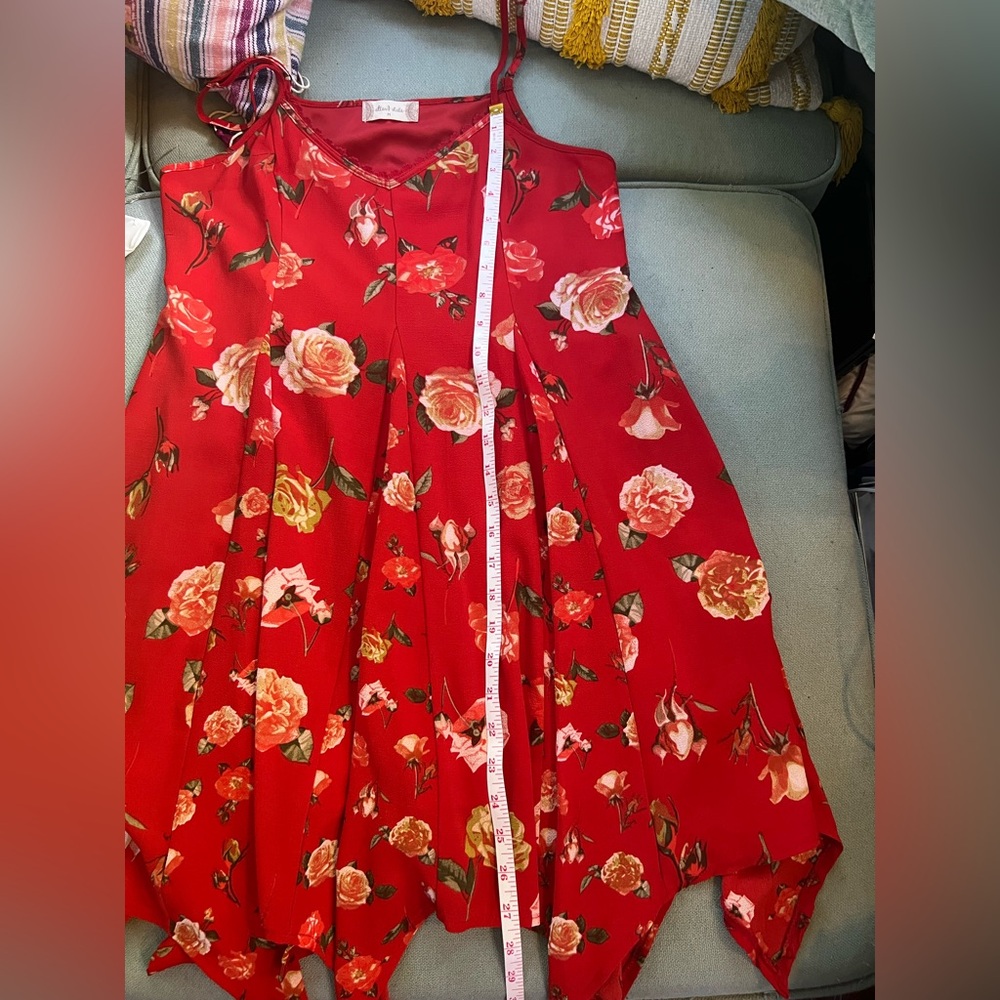 Women's Altar’d State Red Floral Dress M - Picture 6 of 7